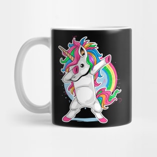 Unicorn cute dabbing style dance rainbow colorfull Mug